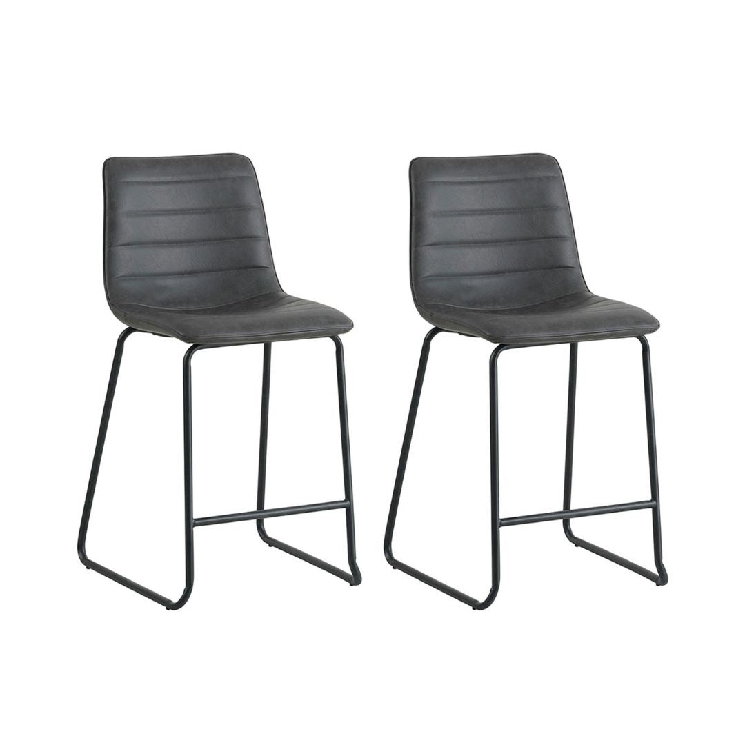 Bar stools set of 2 industrial mark artificial leather