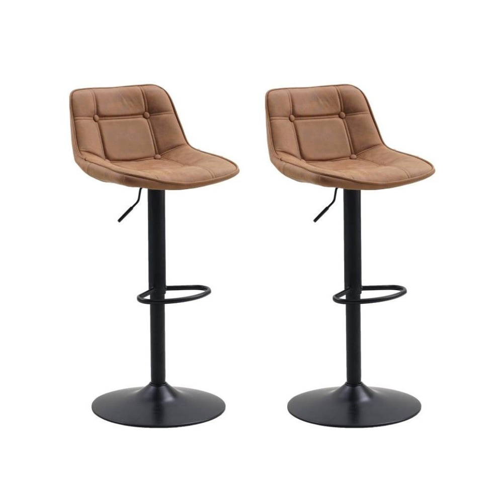 Bar stools Set of 2 swiveling industrial Keston