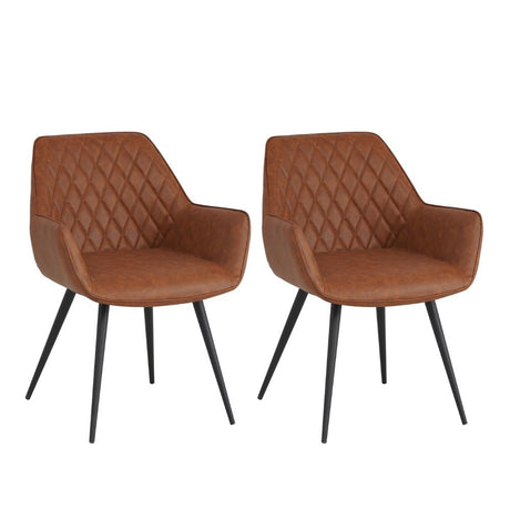 Set of 2 dining room chairs cara artificial leather