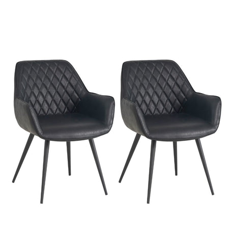 Set of 2 dining room chairs cara artificial leather