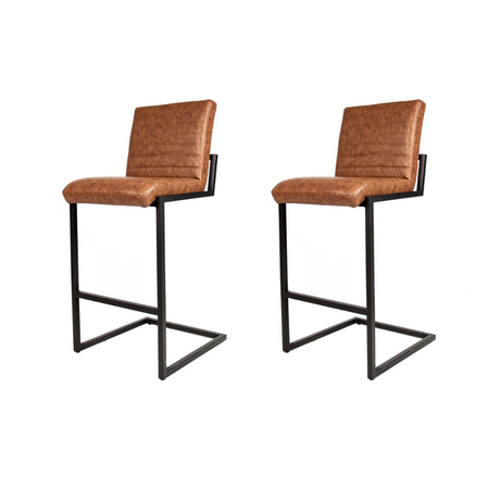 Bar stools set of 2 industrial kuba