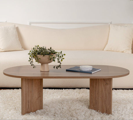 Ovale salontafel walnoot melamine - Japandi -  119x60 cm - Sota