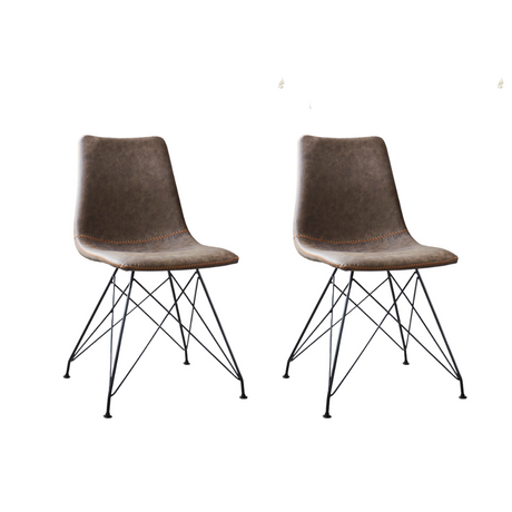 Ensemble de 2 chaises de salle à manger Viano en cuir artificiel