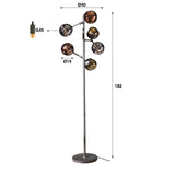 Vloerlamp Diamond DH Interior Zwart LxBxH 83x48x36 Metaal Witfoto maatindicatie