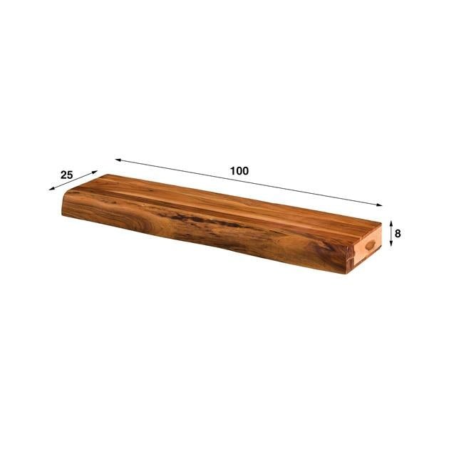 Wandplank Youri DH Interior Acacia Acaciahout Witfoto maatindicatie