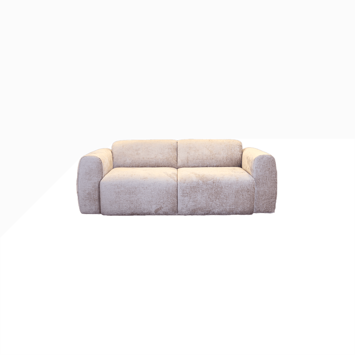 Banken-2-zits bank zand chenille stof - 195x85 cm - Shane-Dimehouse